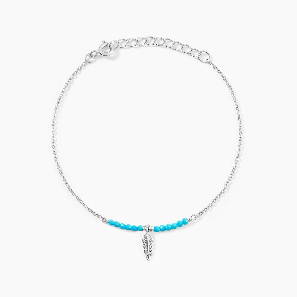 Bracelet Lottie Argent Blanc Turquoise - Bracelets Femme | Histoire d’Or