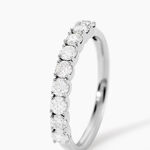 Demi Alliance Hera Platine Blanc Diamant - Alliances Femme | Histoire d&rsquo;Or