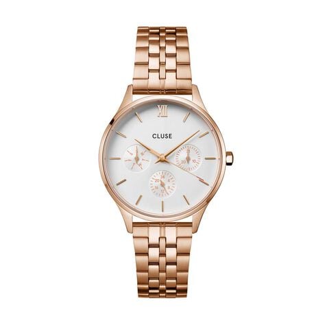 Montre Cluse Minuit Multifonction Blanc - Montres Femme | Histoire d’Or