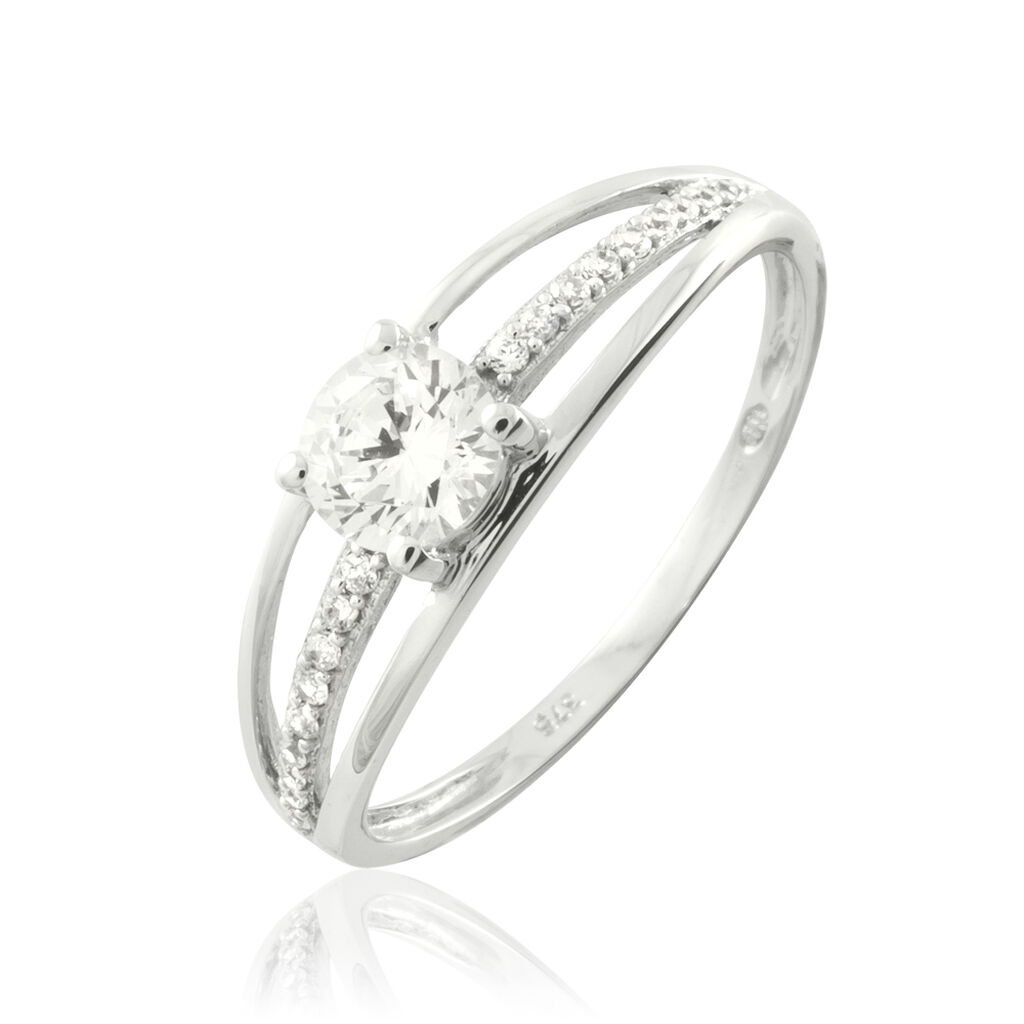 Bague Nevae Or Blanc Oxyde De Zirconium - Bagues solitaires Femme | Histoire d’Or