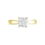 Bague Charl&egrave;ne Or Jaune Diamant Synthetique - Bagues avec pierre Femme | Histoire d&rsquo;Or