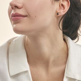 Boucles D'oreilles Puces Edy Serti Clos Or Jaune Saphir - Clous d'oreilles Femme | Histoire d’Or