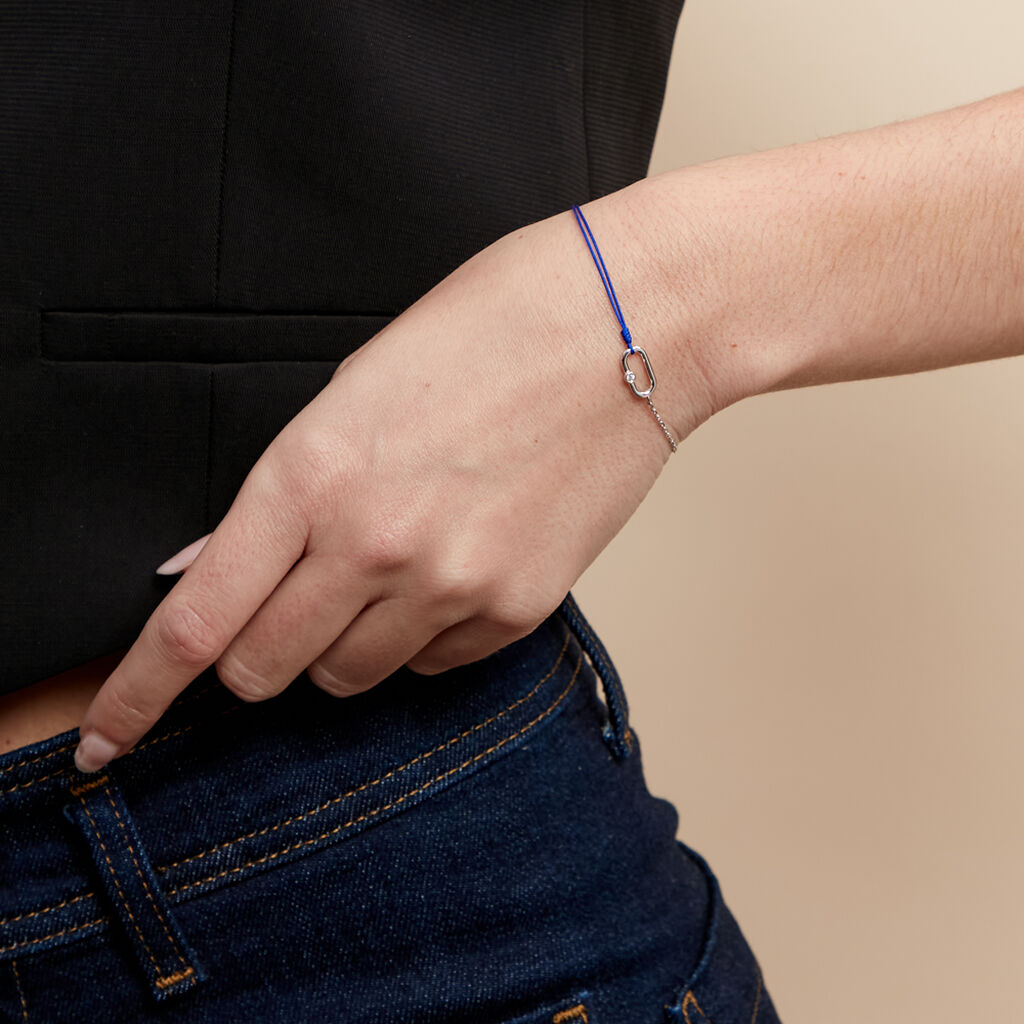 Bracelet Infini Pop Argent Blanc Oxyde De Zirconium - Bracelets cordon Femme | Histoire d’Or