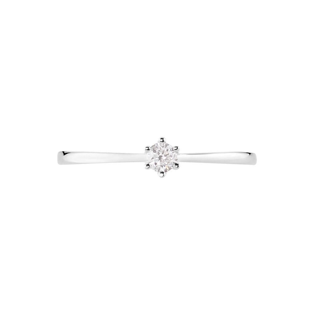 Bague Solitaire Athena Or Blanc Diamant - Bagues solitaires Femme | Histoire d’Or
