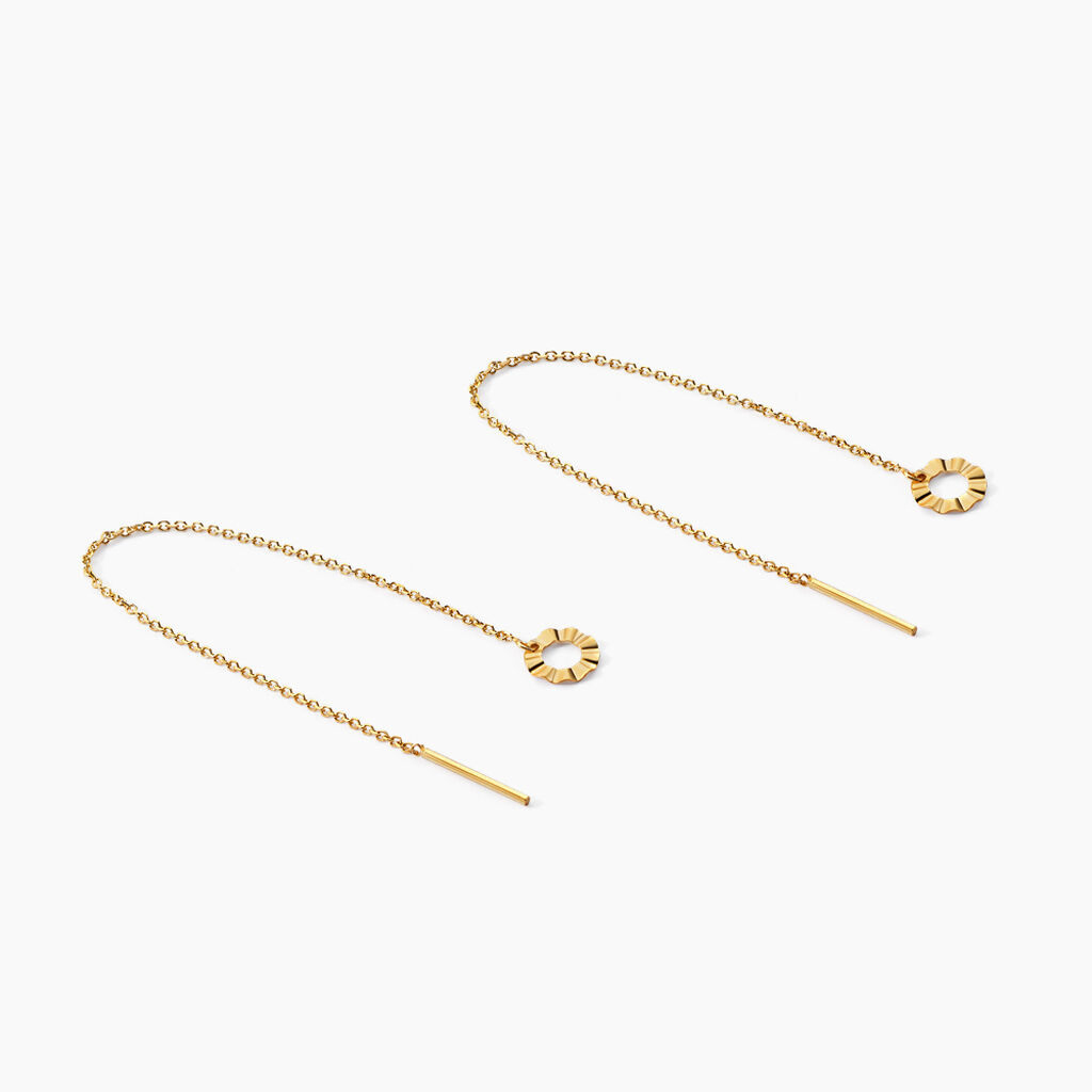 Boucles D'oreilles Pendantes Eclats Solaires Or Jaune - Boucles d'oreilles pendantes Femme | Histoire d’Or