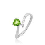 Bague Eva Or Blanc P&eacute;ridot Et Diamant - Bagues solitaires Femme | Histoire d&rsquo;Or