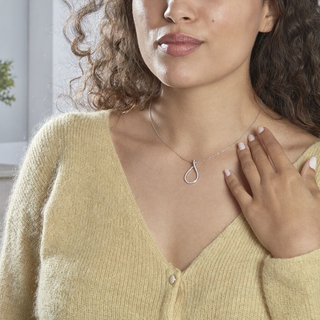 Collier Netta Argent Blanc Oxyde De Zirconium - Colliers fantaisie Femme | Histoire d’Or