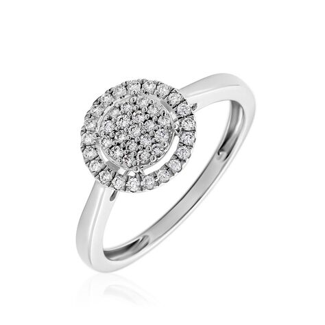 Bague Or Blanc Nawra Diamants Synth&eacute;tiques - Bagues avec pierre Femme | Histoire d&rsquo;Or
