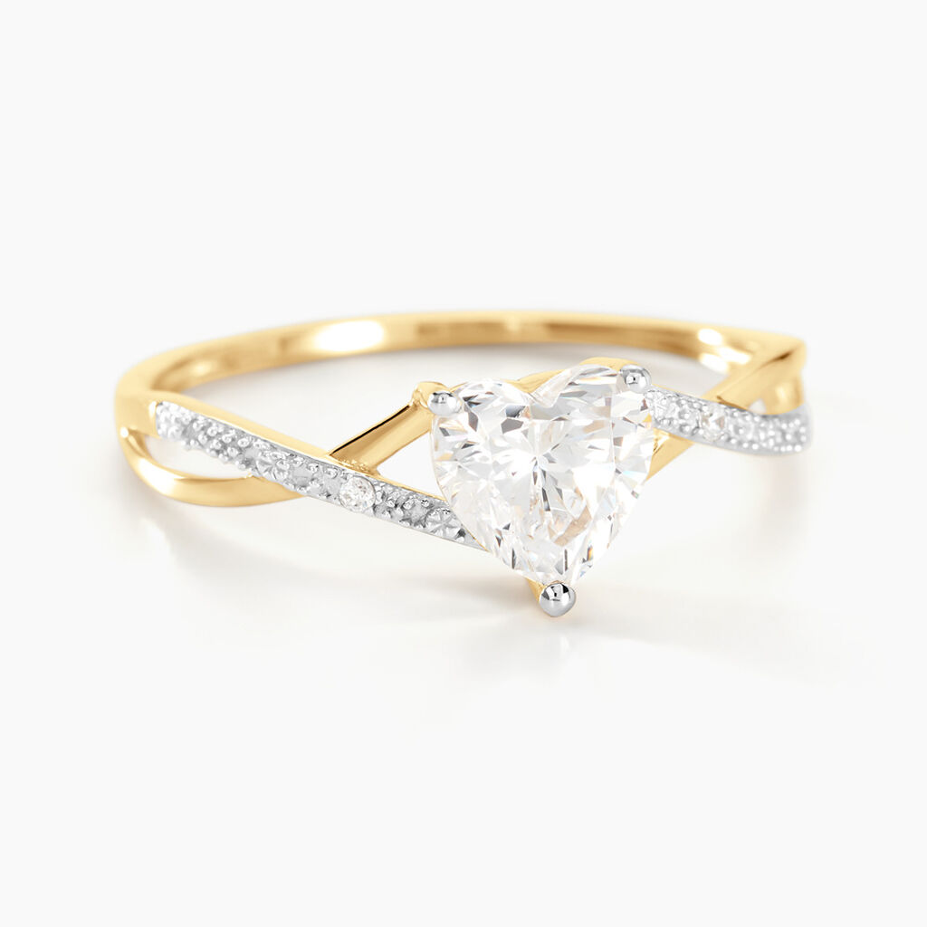 Bague Or Jaune Clothilde Oxyde De Zirconium - Bagues solitaires Femme | Histoire d&rsquo;Or