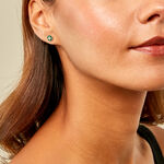 Boucles D'Oreilles Puces Talisman Or Jaune Malachite Diamant - Clous d'oreilles Femme | Histoire d&rsquo;Or