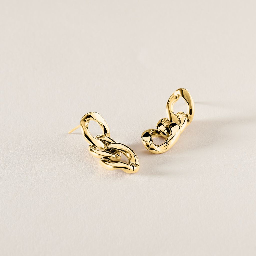 Boucles D'oreilles Hera Pendantes Acier Doré - Boucles d'oreilles fantaisie Femme | Histoire d’Or