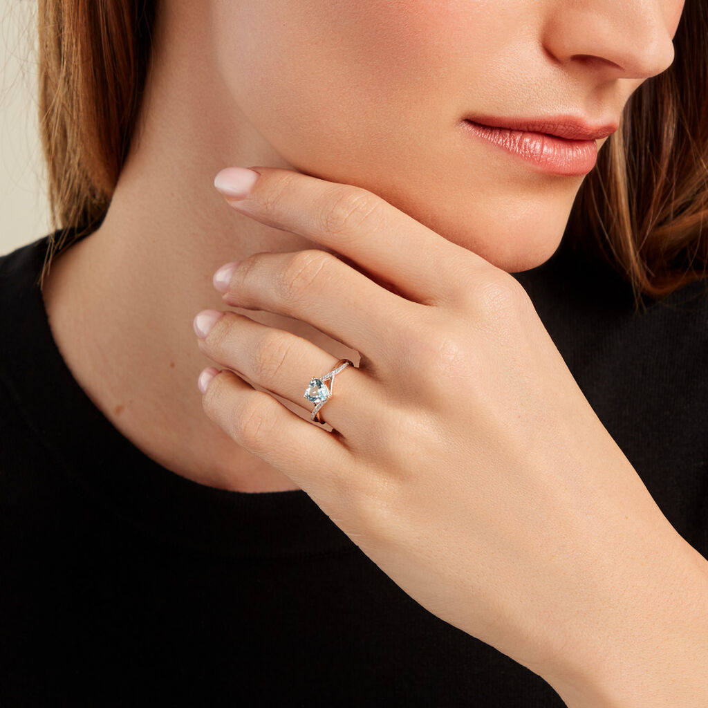 Bague Clothilde Or Jaune Topaze Oxyde De Zirconium - Bagues solitaires Femme | Histoire d’Or