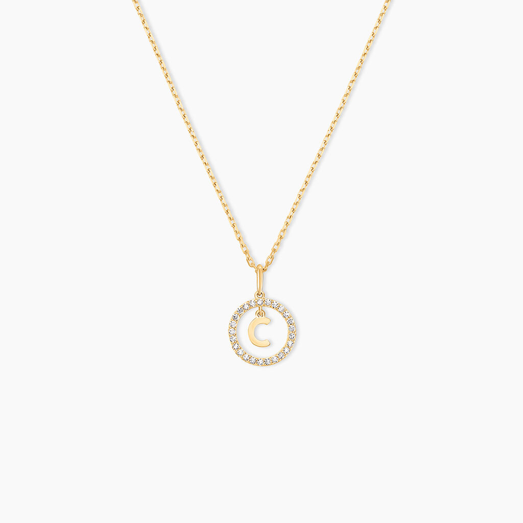 Pendentif Gabe Or Jaune Oxyde De Zirconium - Pendentifs Femme | Histoire d&rsquo;Or