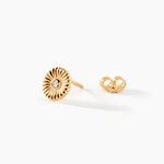 Boucles D'Oreilles Puces Sunrays Plaqu&eacute; Or Jaune Oxyde De Zirconium - Boucles d'oreilles fantaisie Femme | Histoire d&rsquo;Or