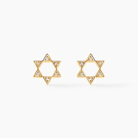 Boucles D'oreilles Puces Isak Or Jaune Diamant - Clous d'oreilles Femme | Histoire d’Or