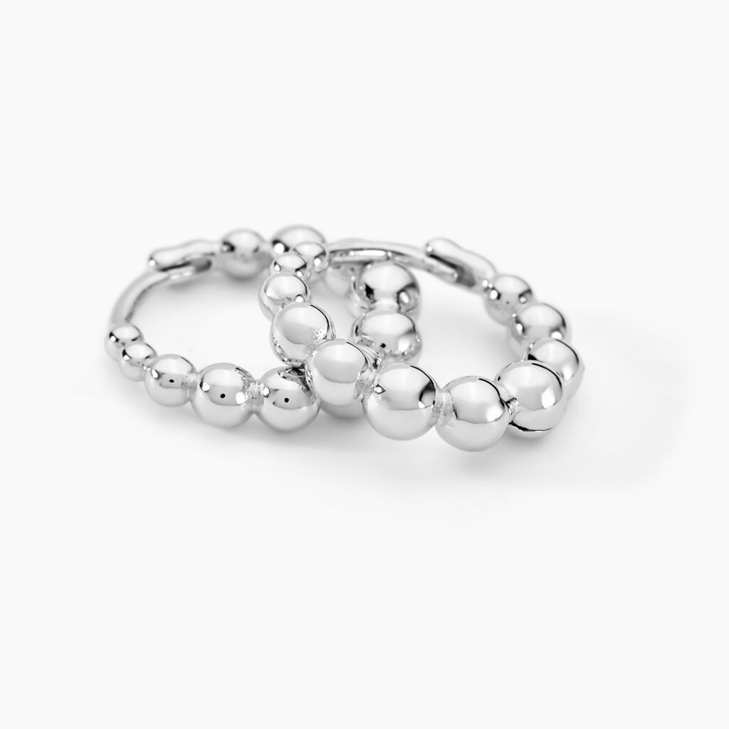 Cr&eacute;oles Safana Argent Blanc - Boucles d'oreilles cr&eacute;oles Femme | Histoire d&rsquo;Or