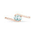 Bague Loriane Or Rose Aigue Marine Et Oxyde De Zirconium - Bagues solitaires Femme | Histoire d’Or