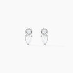 Boucles D'oreilles Puces Argent Blanc Delya Oxyde De Zirconium - Boucles d'oreilles fantaisie Femme | Histoire d&rsquo;Or