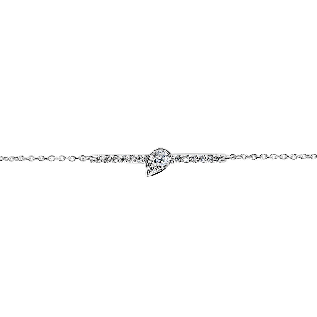 Bracelet Drop Or Blanc Diamant - Bracelets Femme | Histoire d&rsquo;Or
