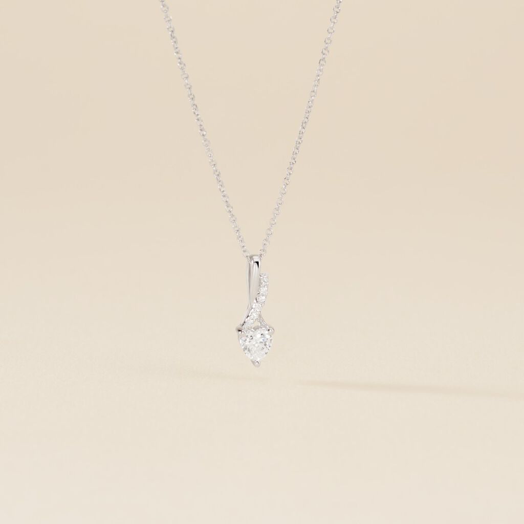 Collier Or Blanc Alethea Diamants Synthétiques - Colliers Femme | Histoire d’Or