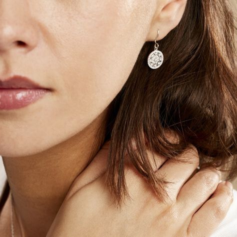 Boucles D'oreilles Pendantes Brunilda Argent Blanc Oxyde De Zirconium - Boucles d'oreilles fantaisie Femme | Histoire d’Or