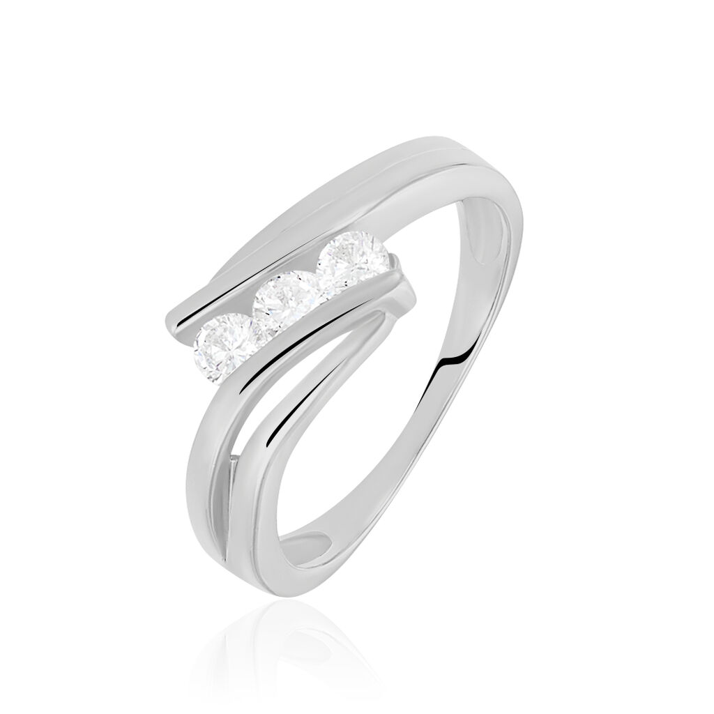 Bague Cascade Argent Blanc Oxyde De Zirconium - Bijoux Femme | Histoire d&rsquo;Or