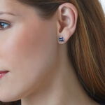 Boucles D'oreilles Puces Or Laura Blanc Saphir Et Diamant - Clous d'oreilles Femme | Histoire d&rsquo;Or