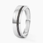 Bague Black Diamond Or Blanc Diamant - Bagues avec pierre Homme | Histoire d&rsquo;Or