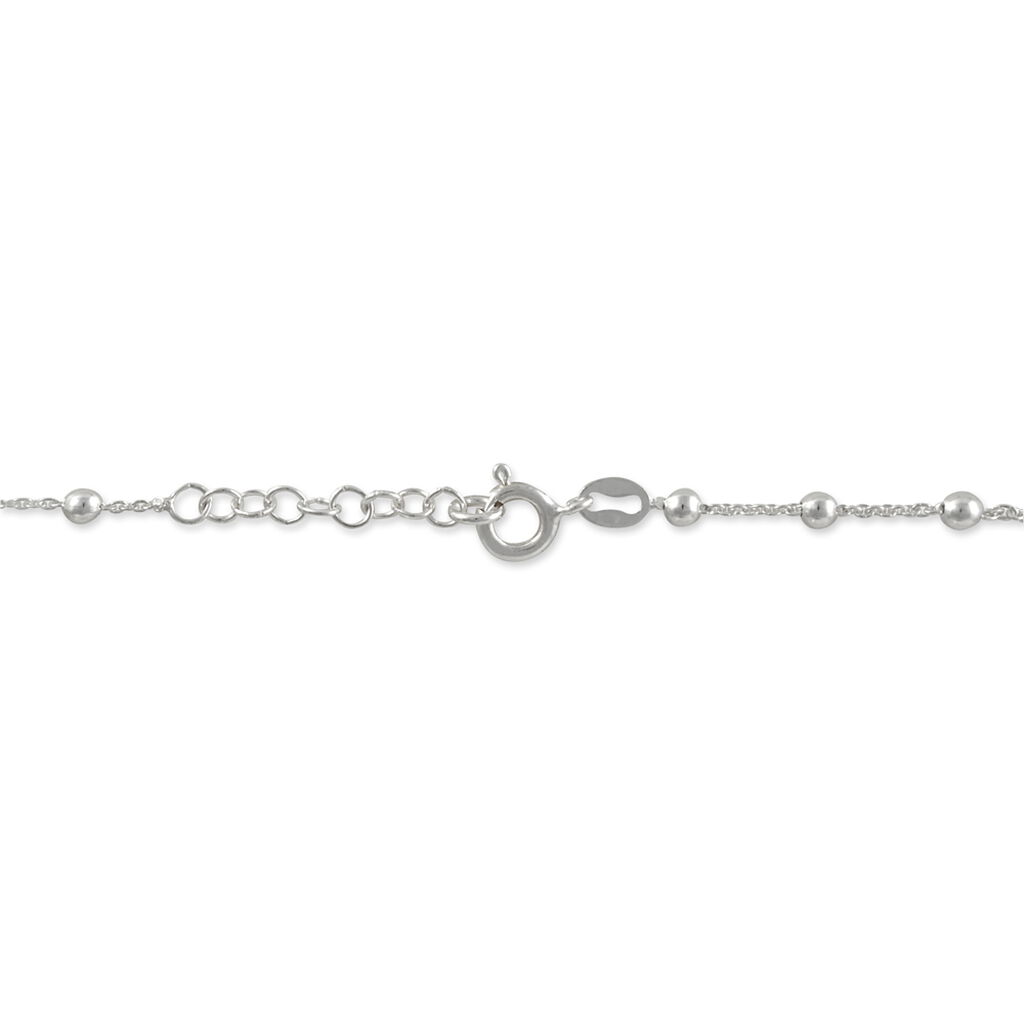 Chaîne De Cheville Minia Argent Blanc - Chaînes de cheville Femme | Histoire d’Or