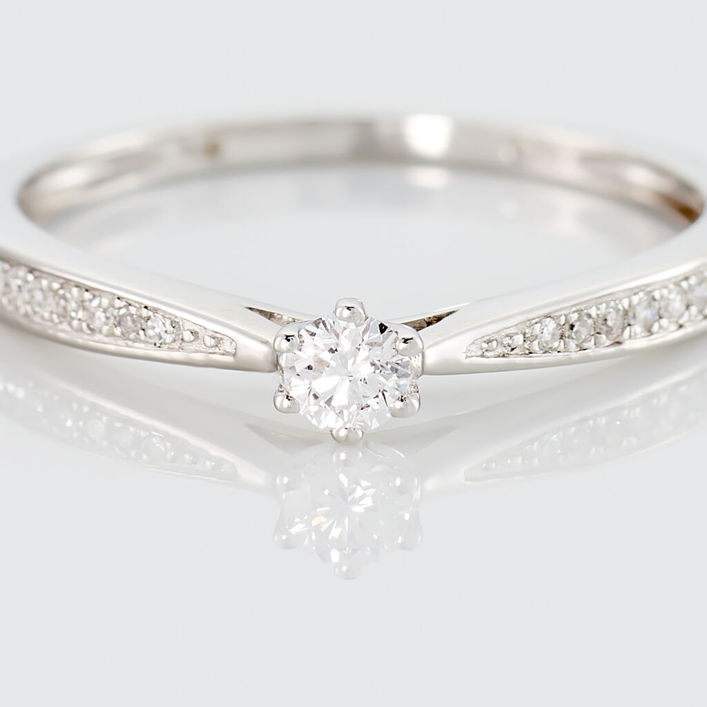 Bague Solitaire Symphonie Or Blanc Diamant - Bagues solitaires Femme | Histoire d’Or