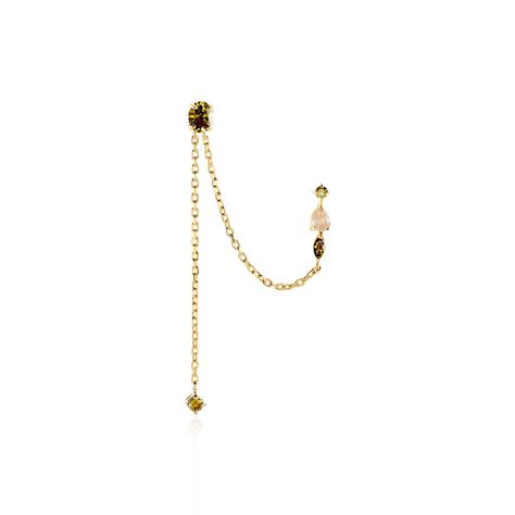 Bijou D'oreilles Angelica Plaque Or Jaune Oxyde Zirconium Labradorite - Boucles d'oreilles fantaisie Femme | Histoire d’Or