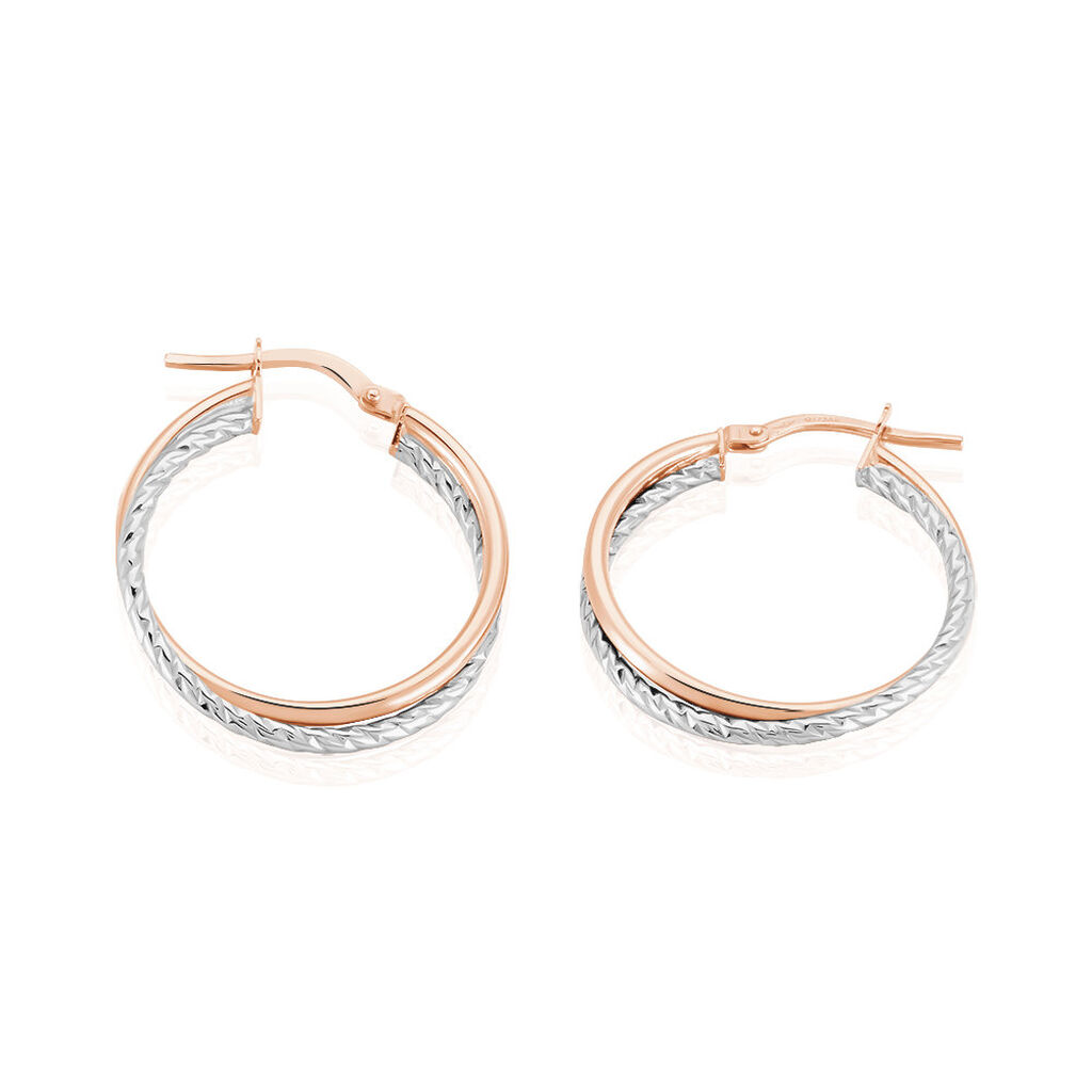 Créoles Maelia Or Bicolore - Boucles d'oreilles créoles Femme | Histoire d’Or