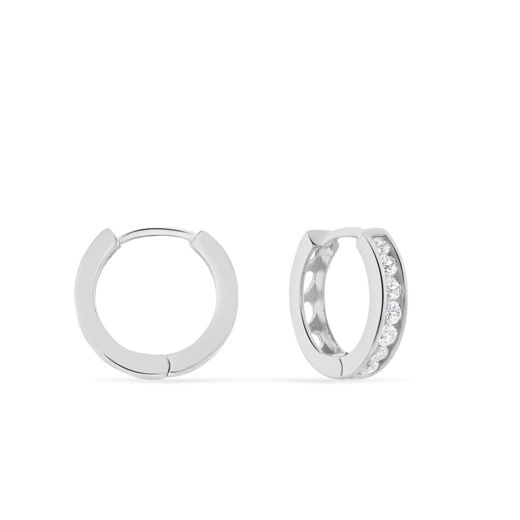 Créoles Anne-sixtine Argent Blanc Oxyde De Zirconium