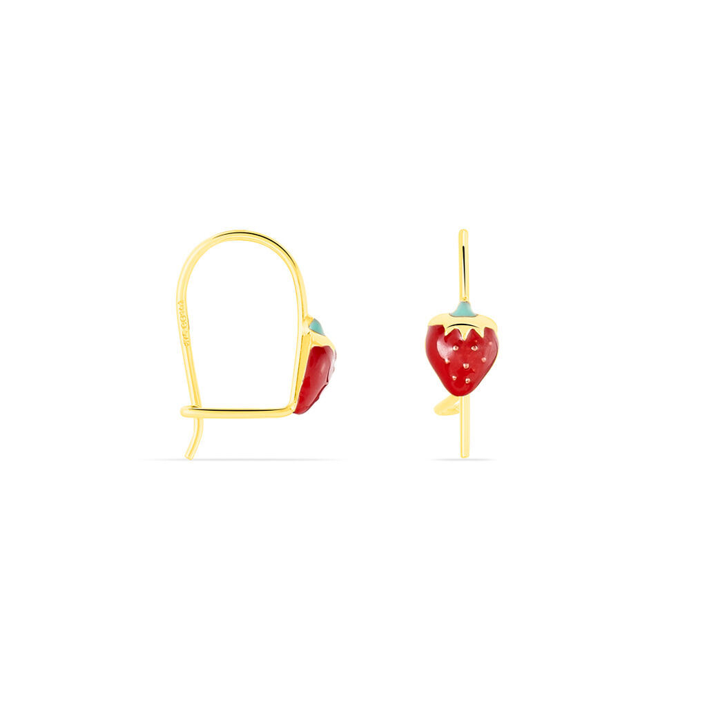 Boucles D'oreilles Pendantes Elizabetae Fraise Or Jaune - Boucles d'oreilles pendantes Enfant | Histoire d’Or