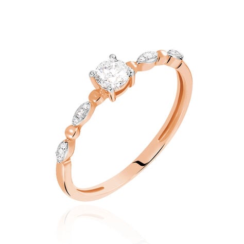 Bague Solitaire Eloize Or Rose Diamant - Bagues solitaires Femme | Histoire d&rsquo;Or
