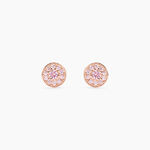 Boucles D'oreilles Puces Auxana Argent Rose Oxyde De Zirconium - Boucles d'oreilles fantaisie Femme | Histoire d&rsquo;Or