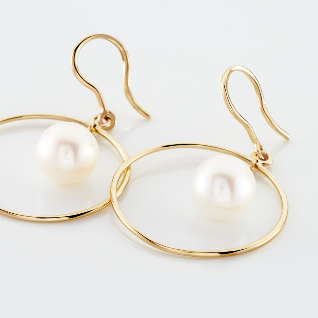 Boucles D'oreilles Pendantes Joris Or Jaune Perle De Culture - Boucles d'oreilles pendantes Femme | Histoire d’Or