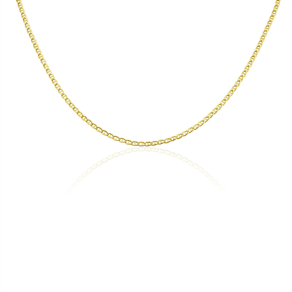 Collier Capucin Or Jaune Maille Marine Plate - Chaines Homme | Histoire d’Or