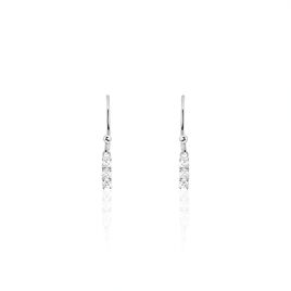 Boucles D'oreilles Pendantes Lauren Argent Blanc Oxyde De Zirconium - Boucles d'oreilles fantaisie Femme | Histoire d’Or