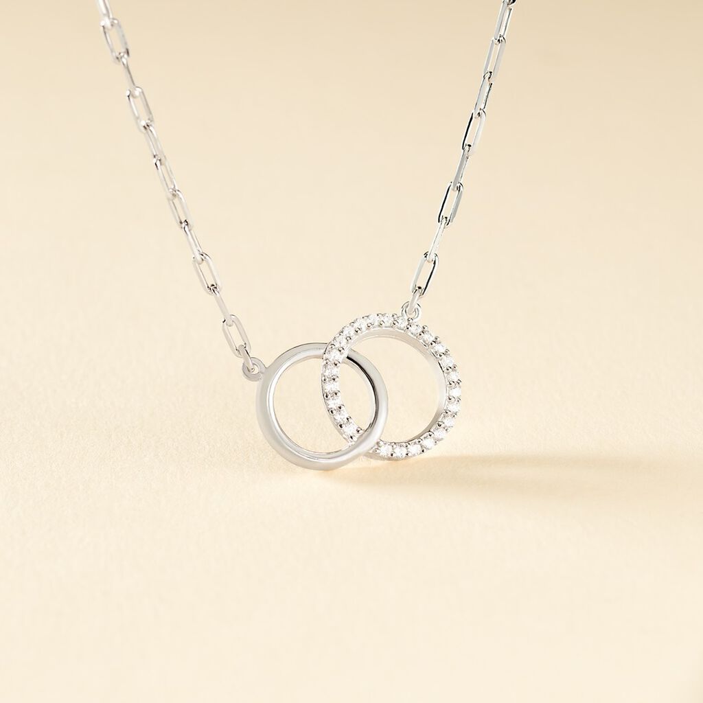 Collier Isabel Argent Blanc Oxyde De Zirconium - Colliers fantaisie Femme | Histoire d&rsquo;Or