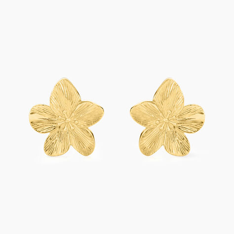 Boucles D'oreilles Puces Barbade Acier Jaune - Boucles d'oreilles fantaisie Femme | Histoire d’Or