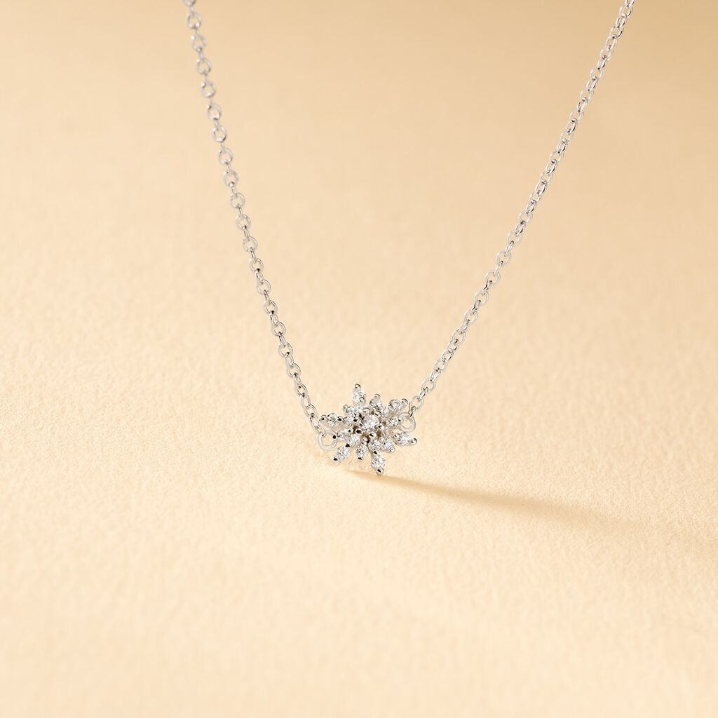 Collier Cyriac Argent Blanc Oxyde De Zirconium - Colliers fantaisie Femme | Histoire d&rsquo;Or