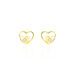 Boucles D'oreilles Puces Terentille Coeur Or Jaune Oxyde De Zirconium