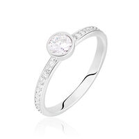 Bague Solitaire Mathylda Argent Blanc Oxyde De Zirconium