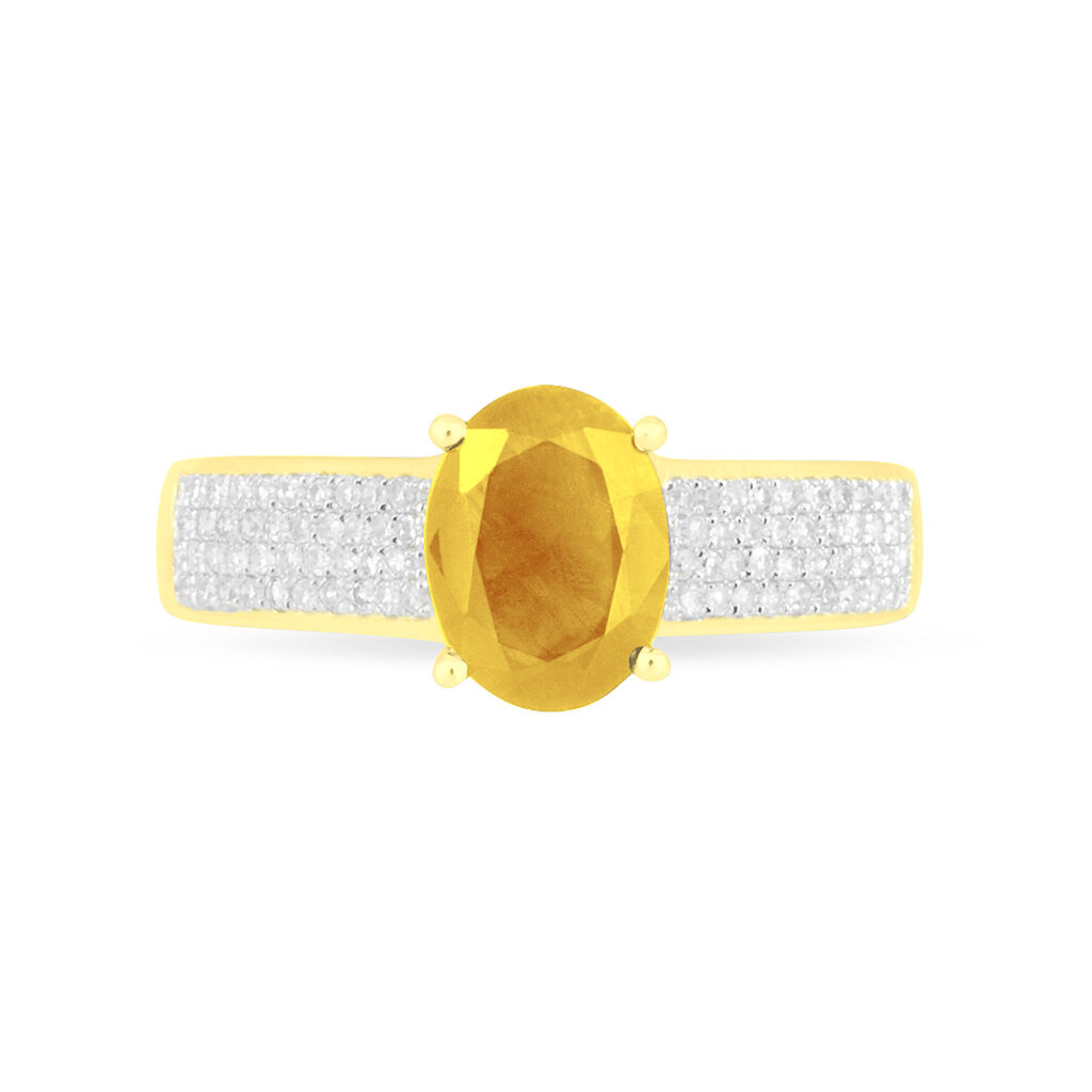Bague Crista Or Jaune Citrine Et Diamant - Bagues solitaires Femme | Histoire d&rsquo;Or
