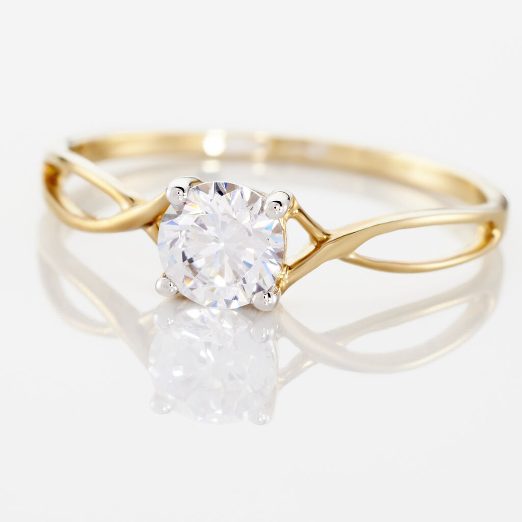 Bague Karlena Or Jaune Oxyde De Zirconium - Bagues solitaires Femme | Histoire d&rsquo;Or