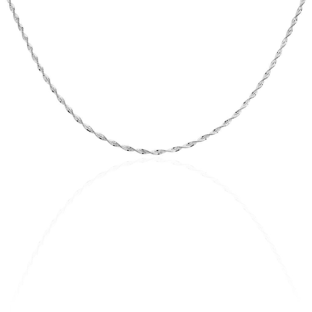 Collier Ciana Torsade Diamante Argent Blanc - Chaines Femme | Histoire d’Or
