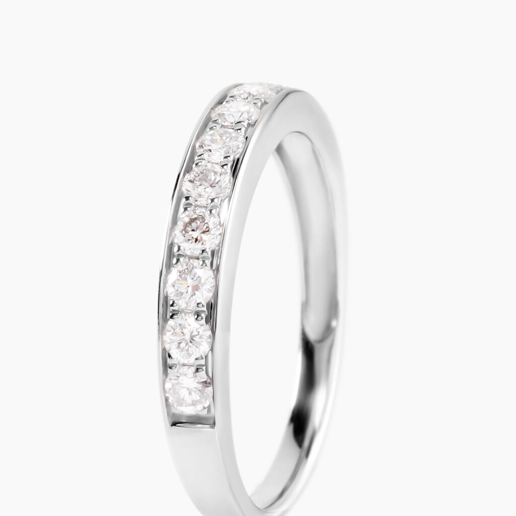 Demi Alliance Rhea Platine Blanc Diamant - Alliances Femme | Histoire d&rsquo;Or