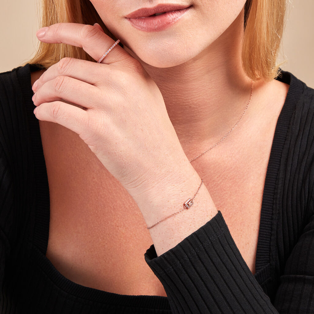 Bracelet Laurine Argent Rose Oxyde De Zirconium - Bracelets Femme | Histoire d’Or
