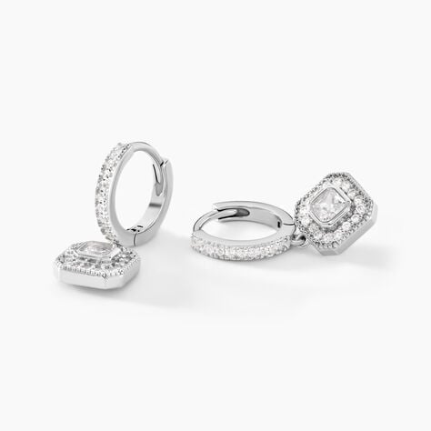 Cr&eacute;oles Ninette Argent Blanc Oxyde De Zirconium - Boucles d'oreilles cr&eacute;oles Femme | Histoire d&rsquo;Or